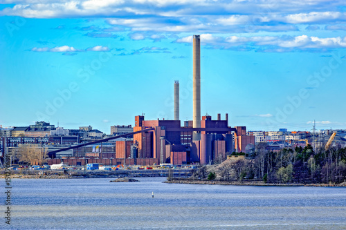 Hanasaari Power Plant in a sunny day, Helsinki, Finland