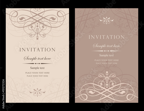 Invitation card vector design - vintage style