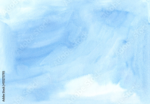 Soft blue watercolor texture background, hand painted