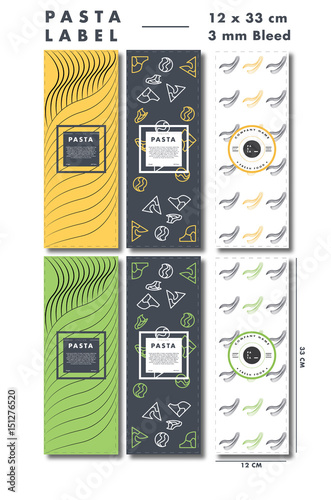 fresh fancy pasta label warp design with many alternative