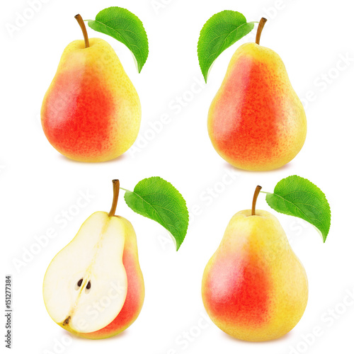 Fototapeta Naklejka Na Ścianę i Meble -  Set of red pear fruits