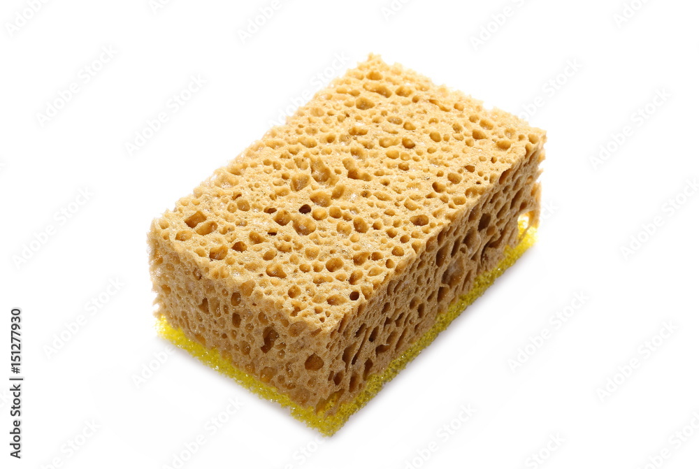 Yellow sponge isolated on white background Yellow sponge isolated on white background