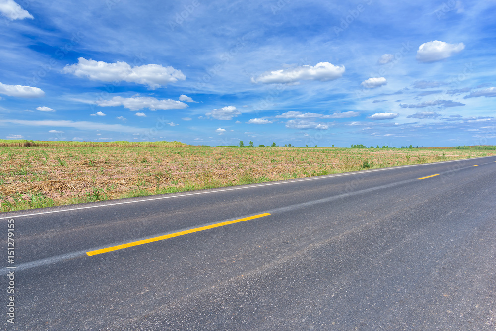 Fototapeta premium Asphalt road and countryside views