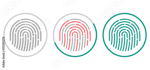 Fingerprint scanning icons isolated on white background. Biometric authorization symbol. Vector illustration.