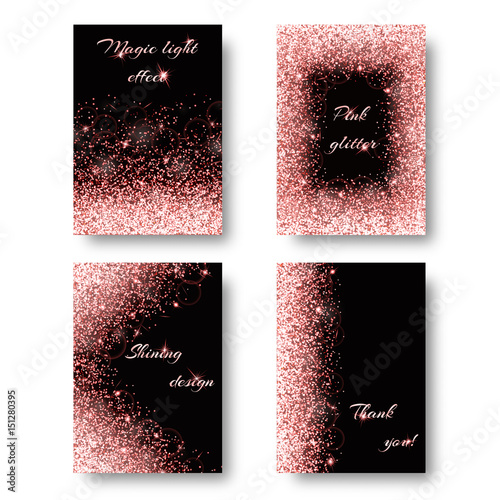 Bling background with bright light. Shine bright vector on a black backdrop.
