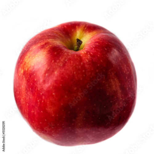 Fresh red apple on the white background