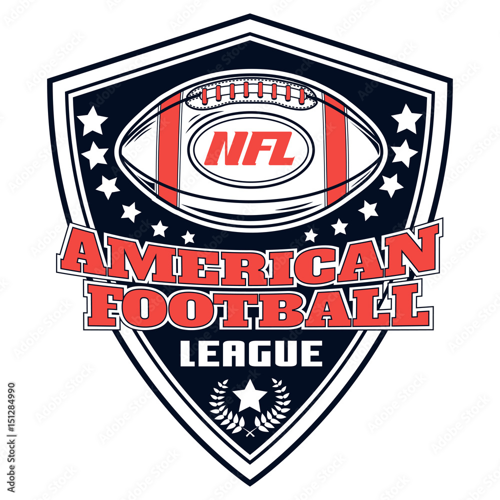 Vector logo american football league for design, print and internet on white background