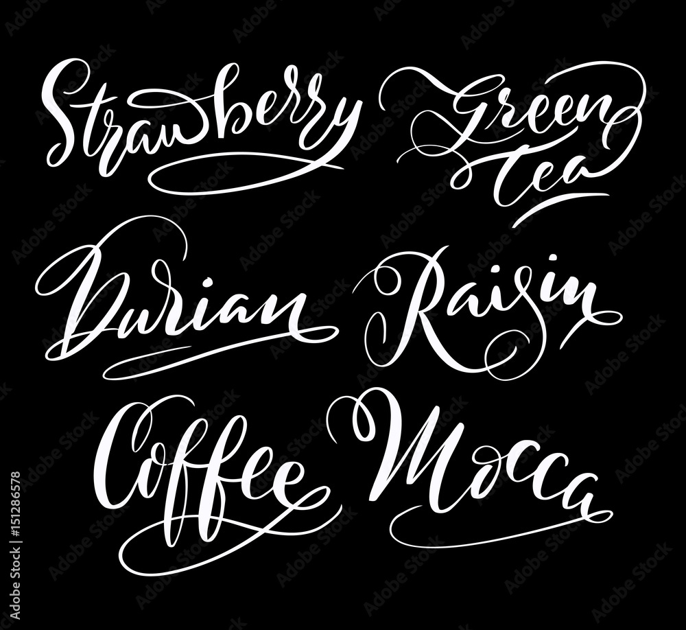 Coffee and raisin hand written typography. Good use for logotype, symbol, cover label, product, brand, poster title or any graphic design you want. Easy to use or change color
 