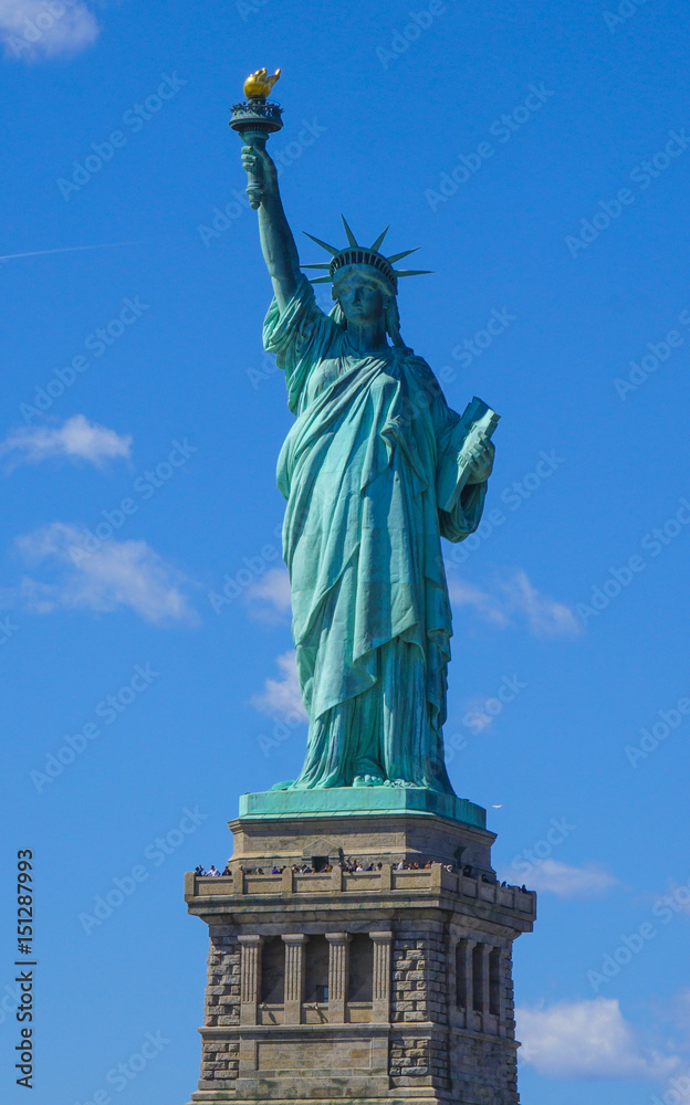 Fototapeta premium New York sightseeing - The Statue of Liberty- MANHATTAN / NEW YORK - APRIL 1, 2017