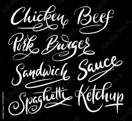 Beef and sandwich hand written typography. Good use for logotype, symbol, cover label, product, brand, poster title or any graphic design you want. Easy to use or change color
 