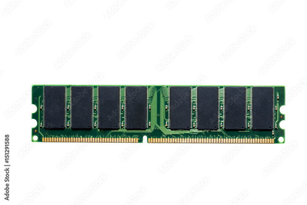 Close up of Electronic Ram(random access memory) on Mainboard computer Close up of Electronic Ram(random access memory) on Mainboard computer
