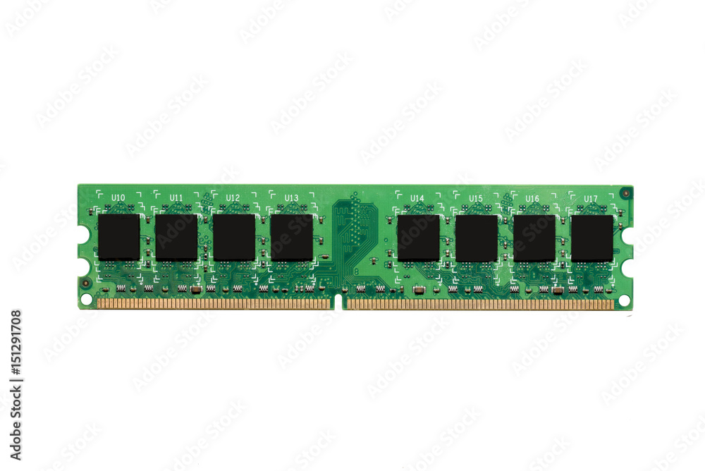 Close up of Electronic Ram(random access memory) on Mainboard computer Close up of Electronic Ram(random access memory) on Mainboard computer