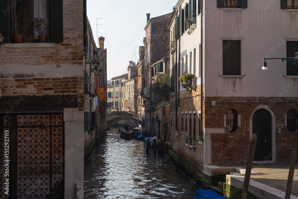 Fototapeta premium Typical canal in Venice, Italy