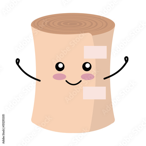 Medical gauze kawaii character vector illustration design