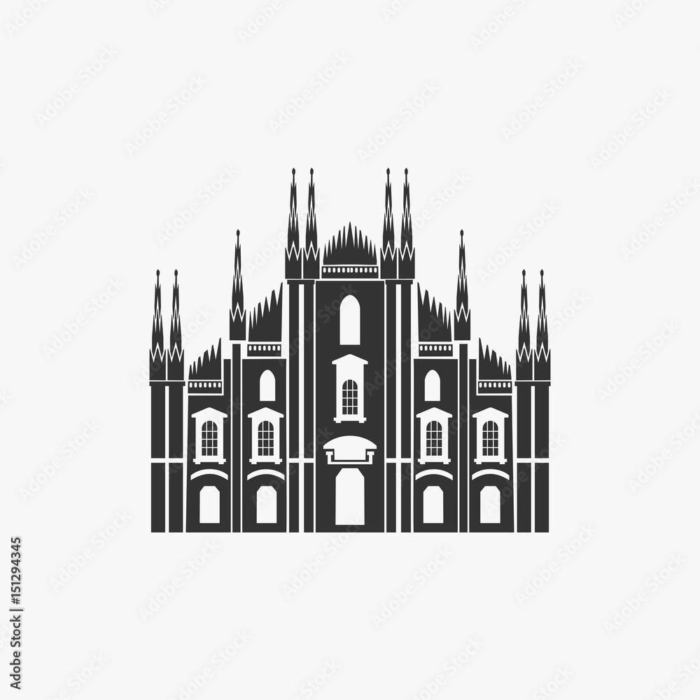 Fototapeta premium Ilustracja wektorowa katedry w Mediolanie