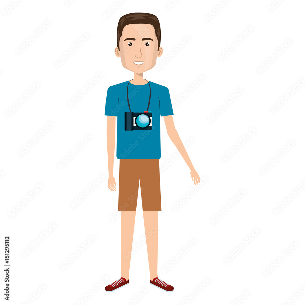 Young man in beach suit vector illustration design Young man in beach suit vector illustration design