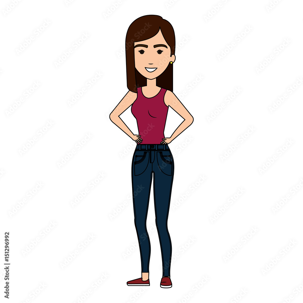 Fototapeta premium beautiful and young woman student vector illustration design