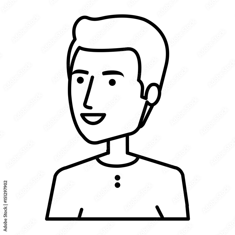 young man avatar character vector illustration design