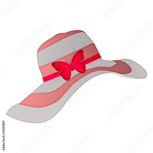 insulated hat with red butterfly. woman's hat 