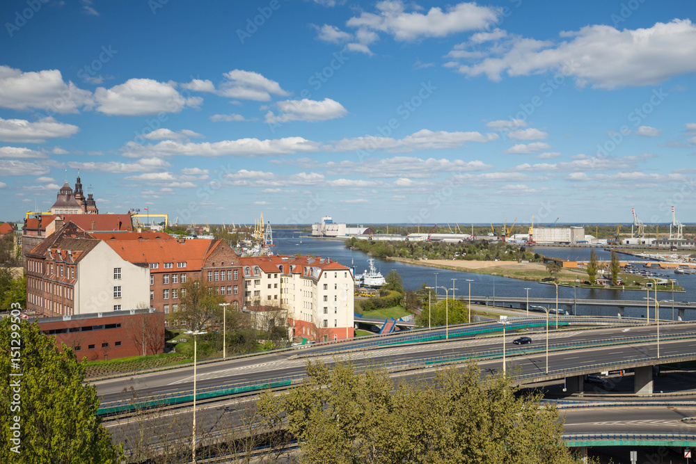 Szczecin / panorama zabytkowej części miasta