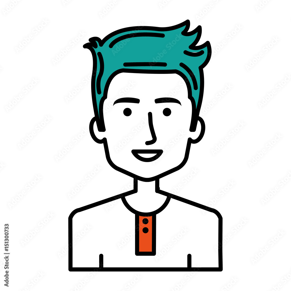 young man avatar character vector illustration design