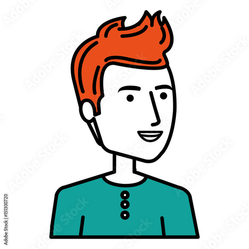 young man avatar character vector illustration design