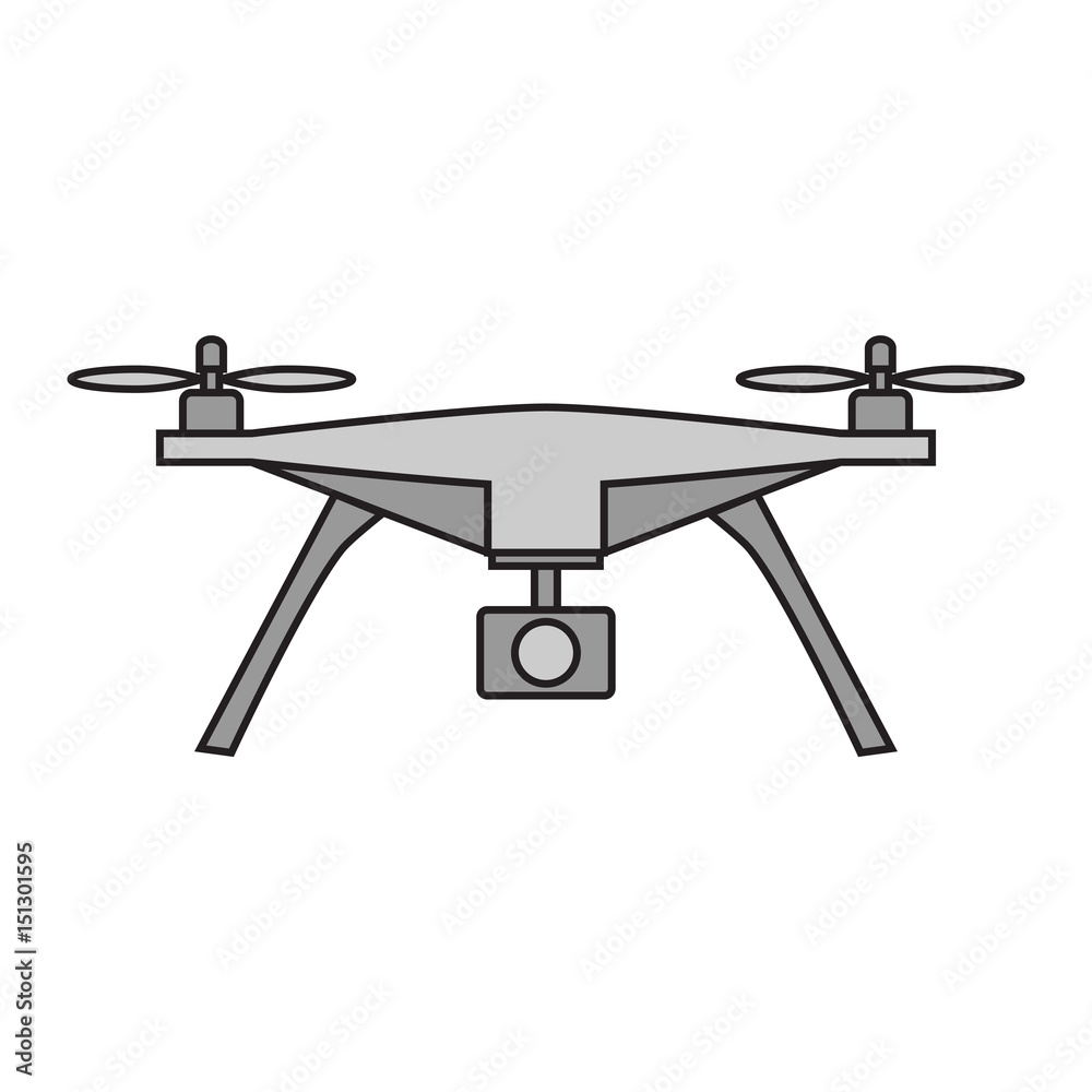 Drone vector icon on white background.