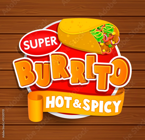 Burrito hot and spicy logo.