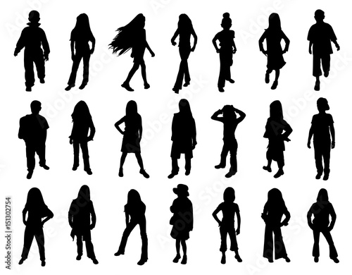 Kids models at fashion show. Twenty one silhouettes.