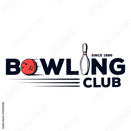 Vector bowling club logo for print, design, internet on white background
