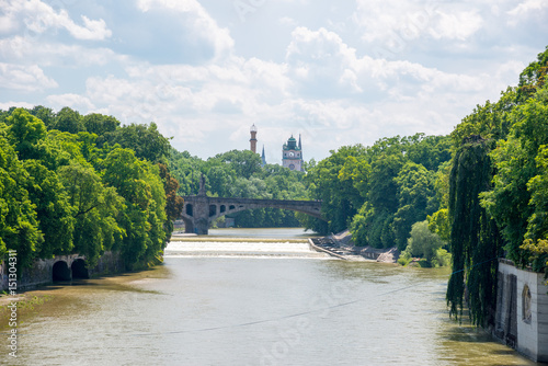 View of the river Isar in Munich, Bavaria. © dmitr86