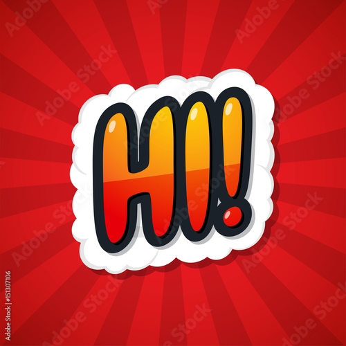 Hi. Message Poster Comic Sp...