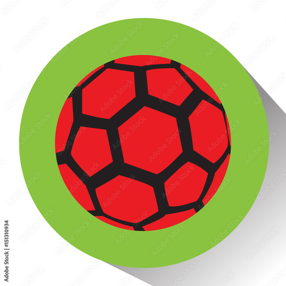 Fototapeta premium Isolated soccer ball on a colored button, Vector illustration