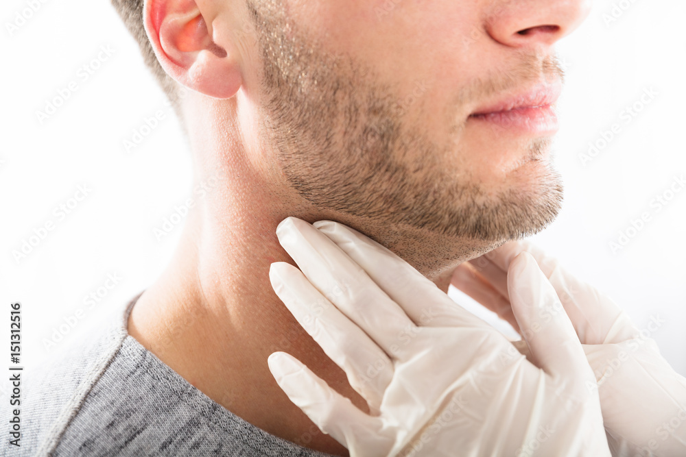 Obraz premium Man Getting Thyroid Gland Control