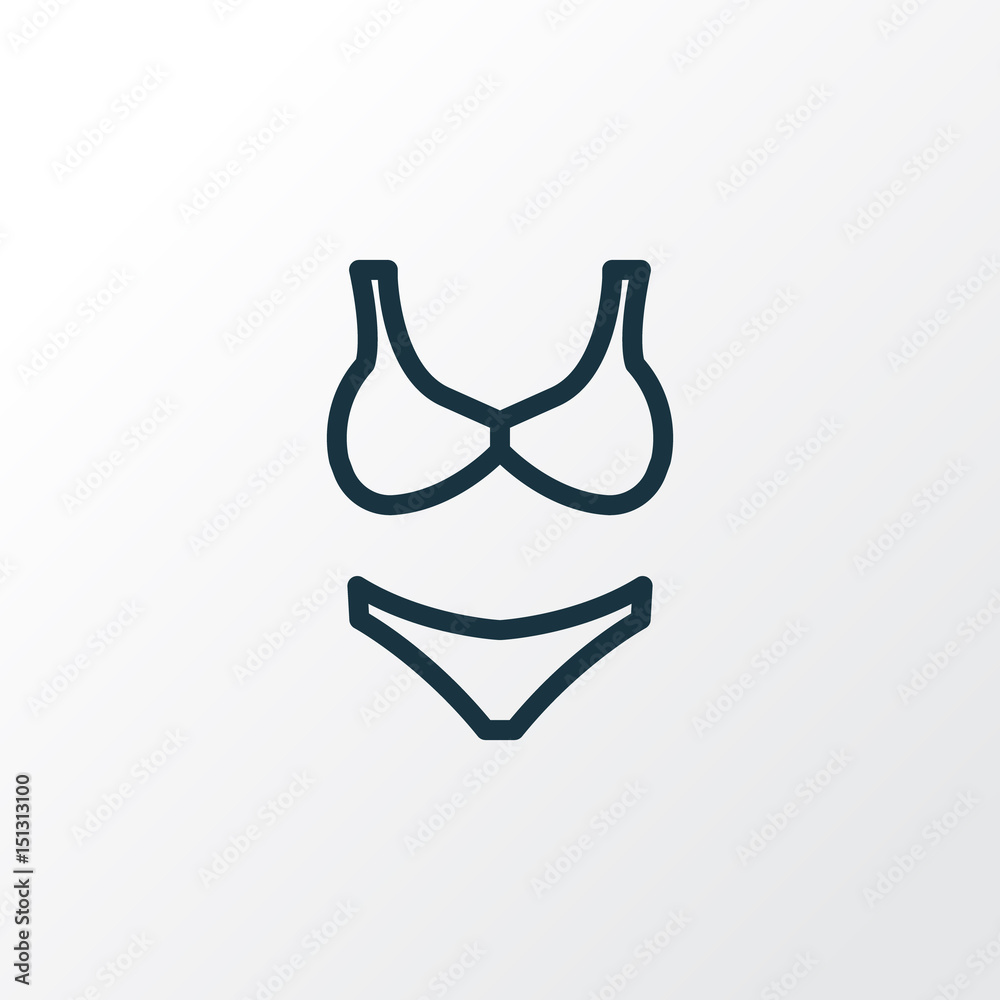 Bikini Outline Symbol. Premium Quality Isolated Beachwear Element In Trendy  Style. Stock Vector | Adobe Stock