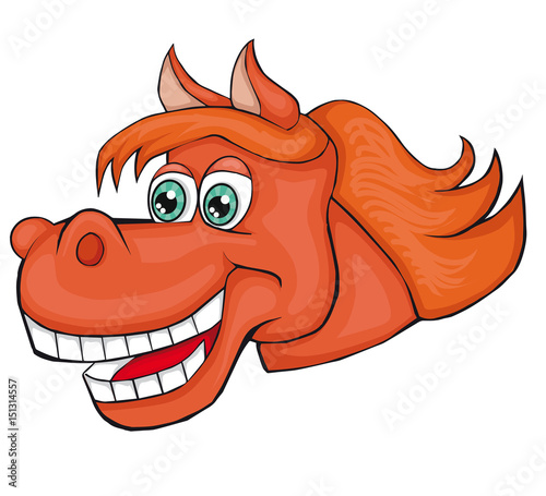 Horse's head. Cartoon style. Isolated image on white background. Clip art for children.