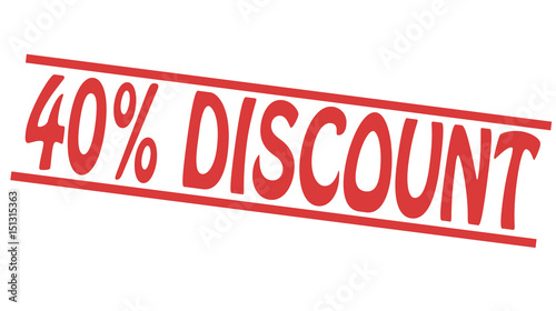 40 percent discount red stamp