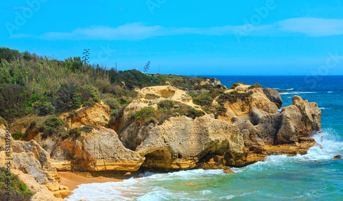 Atlantic blossoming coast view (Algarve, Portugal).