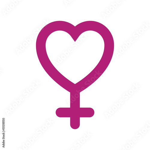 Icono plano corazon simbolo femenino violeta