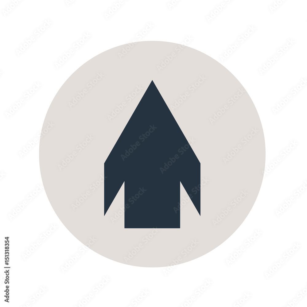 Icono plano flecha arriba en circulo gris Icono plano flecha arriba en circulo gris