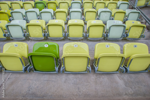 Green stadium seats