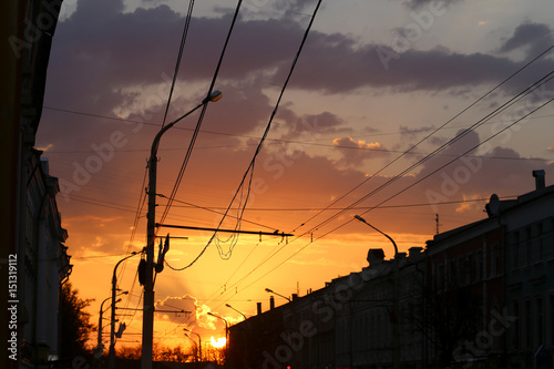 Beautiful sunset in the sky photo