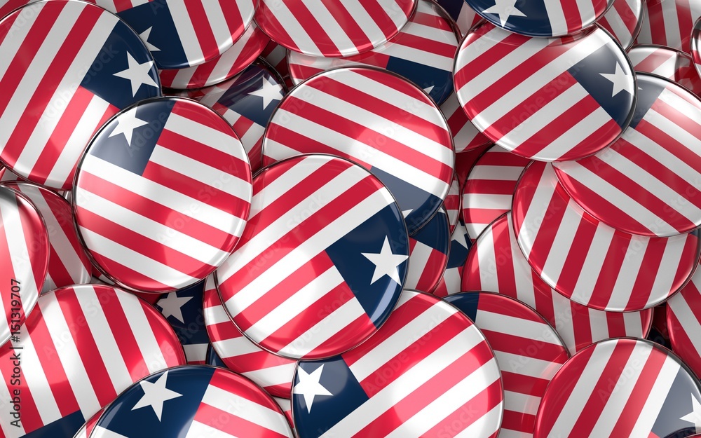 Liberia Badges Background - Pile of Liberian Flag Buttons. Liberia Badges Background - Pile of Liberian Flag Buttons.