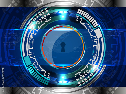 Cyber security Concept on Abstract Technology background. Vector illustration