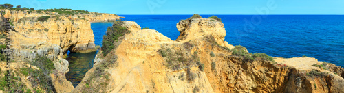 Atlantic rocky coast panorama (Algarve, Portugal).