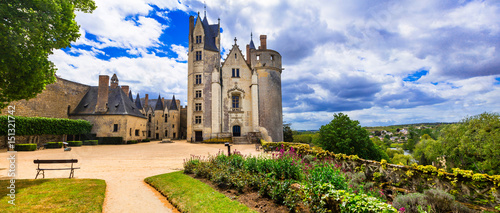 Majestic medieval castles in Loire valley - Chateau de Montreuil-Bellay. France photo