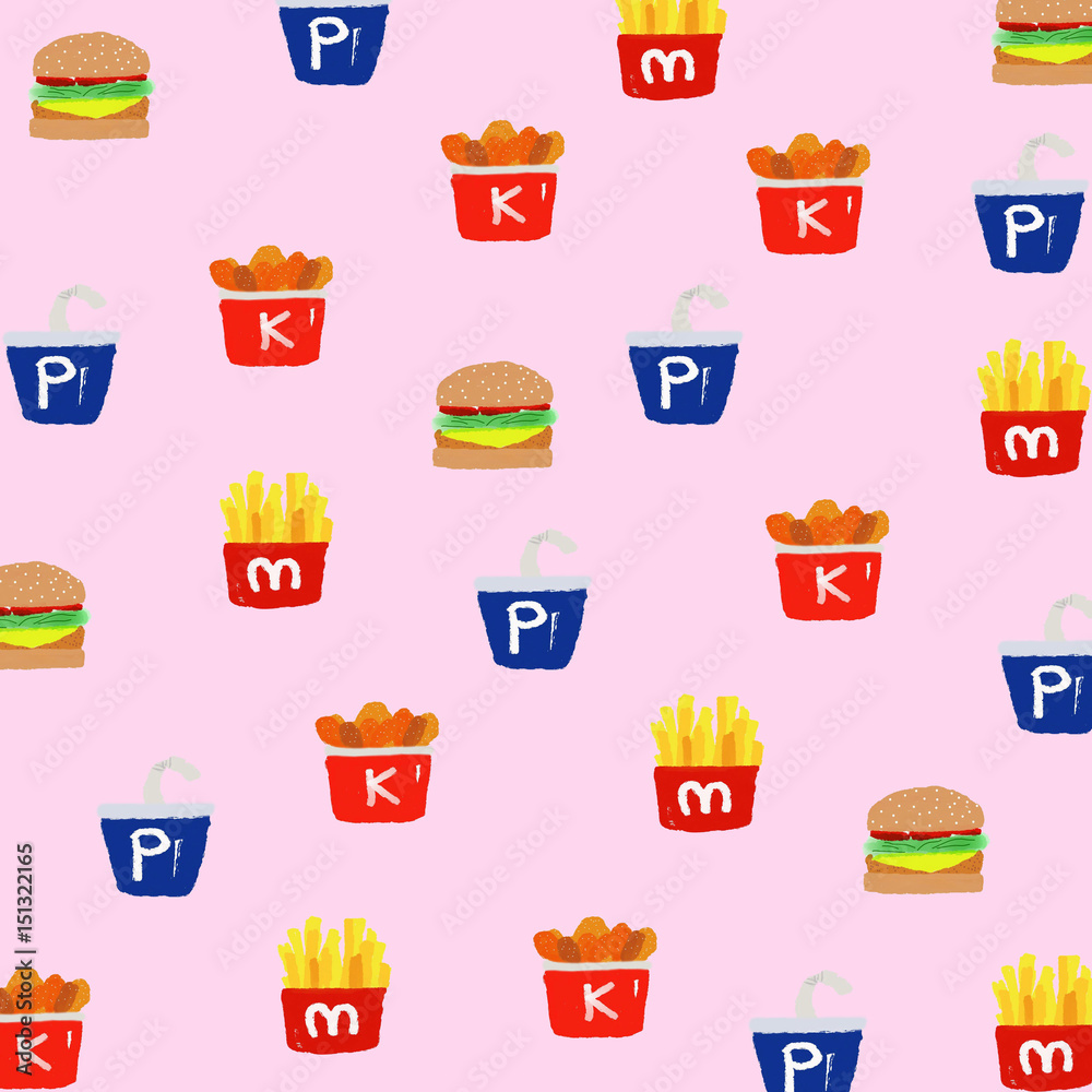 drinks chicken fried frenfried hamburger fast food vector drinks chicken fried frenfried hamburger fast food vector