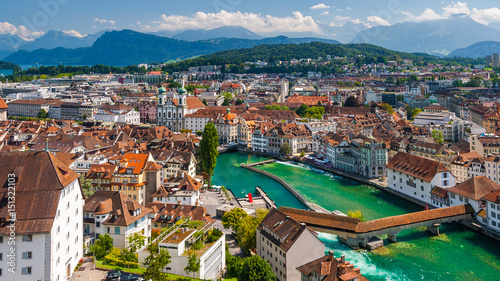 View of Lucerne from the hill, Lucerne, Switzerland