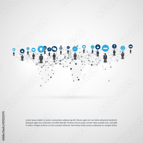Networks - Connections - IoT, Cloud Computing, Social Media Concept Design