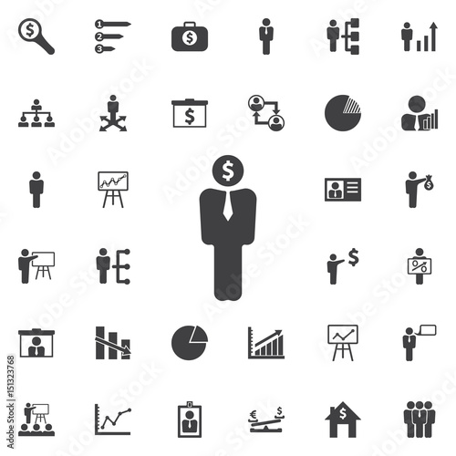 Businessman, man, person with dollar icon